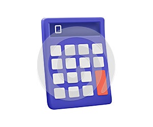 Calculator, math device. Financial analytics, bookkeeping, budget, debit, credit calculations concept. 3d vector icon.