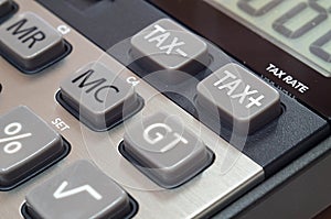 calculator for mathematical calculations and accounting close-up