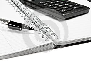 Calculator notebook and business pen
