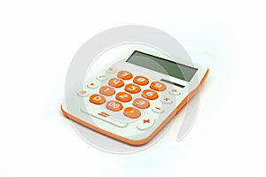 Calculator orange button isolated on white background