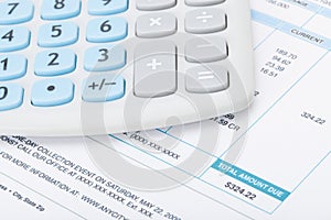 Calculator over utility bill
