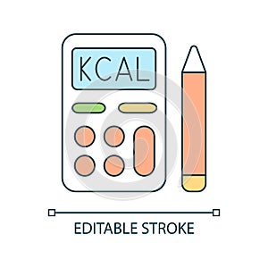 Calculator and pencil RGB color icon