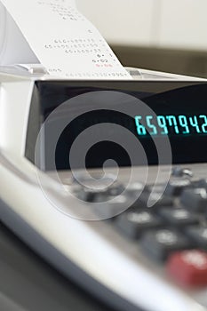 Calculator Printing Out Expenditure Receipt