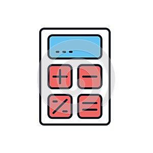 Calculator related vector icon