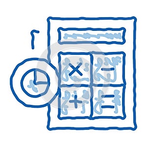 Calculator For Statistician doodle icon hand drawn illustration