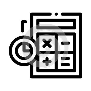 Calculator For Statistician Icon Thin Line Vector