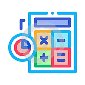 Calculator For Statistician Icon Thin Line Vector