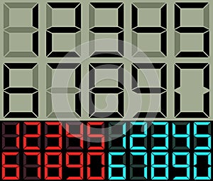 Calculator and table clock digits