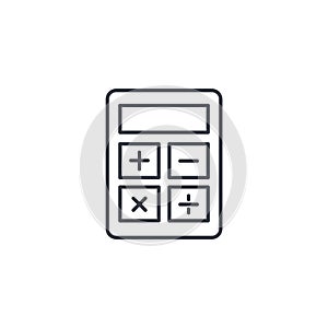 Calculator thin line icon. Linear vector symbol