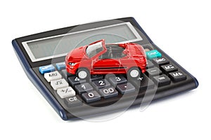 Calculator and toy car