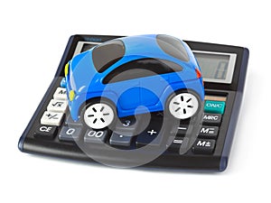 Calculator and toy car