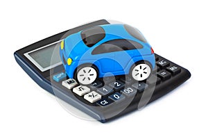 Calculator and toy car