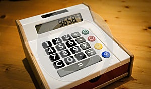 Calculator toy display cash register