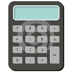 Calculator vector icon with screen and numbers