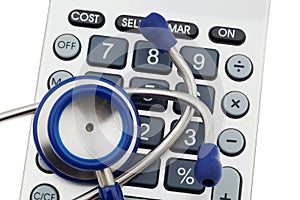 Calculators and stethoscope