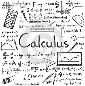 Calculus law theory and mathematical formula equation doodle photo