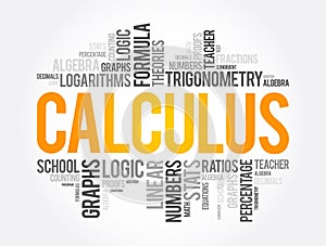 Calculus word cloud collage, education concept