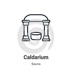 Caldarium outline vector icon. Thin line black caldarium icon, flat vector simple element illustration from editable sauna concept