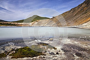 Caldera of Golovnina volcano on Kunashir island, South Kuriles