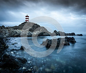 Caldera lighthouse before nightfall photo