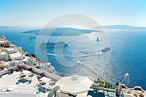 Caldera and Nea Kameni view, Fira, Santorini