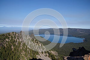 Caldera and Paulina Lake, aerial view from Paulina Peak