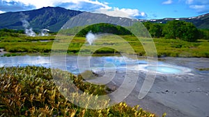 Caldera Uzon on territory of Kronotsky Nature Reserve. Kamchatka Peninsula