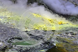 In the Caldera of the White Island volcano, By of Plenty, New Zealand