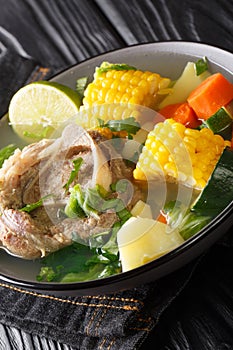 Caldo de Res is a Mexican beef soup made with a flavorful beef broth and filled with lots of vegetables such as squash, corn,