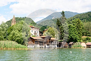 Caldonazzo lake in Dolomites, Italy