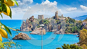 Caldura Tower is one of coastal watch towers in Cefalu located on Cape Caldura near Presidiana Harbour, Sicily, Italy