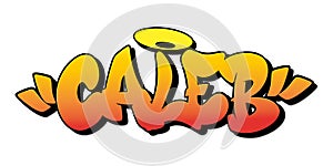 Caleb name in graffiti style. Vector illustration.