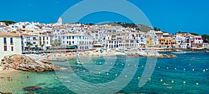 Calella de Palafrugell, traditional whitewashed fisherman village and a popular travel and holiday destination on Costa