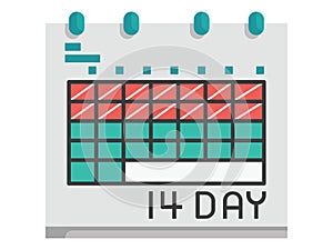 Calendar With 14 Days of Quarantine