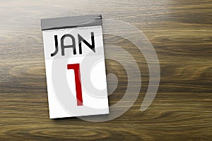 Calendar the 1st of January New Year's Day