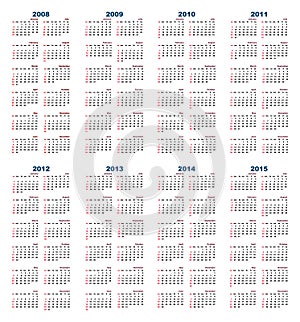 Calendar 2008-2015