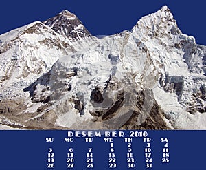 Calendar 2010. December. Everest and Nupse