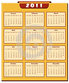 Calendar 2011 year