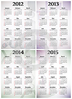 Calendar 2012 - 2015