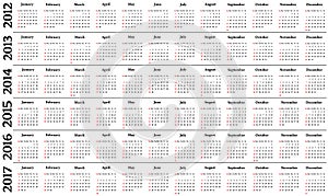 Calendar 2012 - 2017