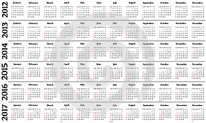 Calendar 2012 - 2017