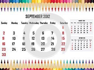 Calendar 2012 September