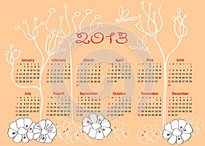 Calendar 2013 horizontal