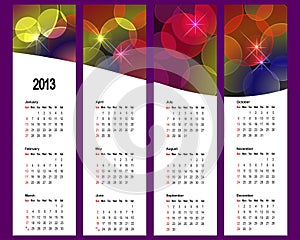 Calendar 2013 on vertical banners.