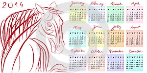 Calendar 2014 horse year