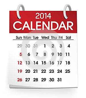 Calendar 2014 Vector