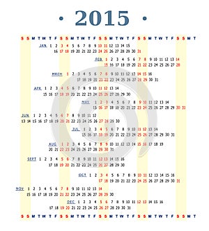 Calendar 2015