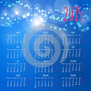 Calendar 2015 design template