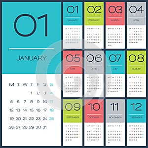 Calendar 2015 vector desing template