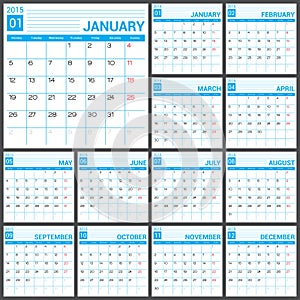 Calendar 2015 vector desing template